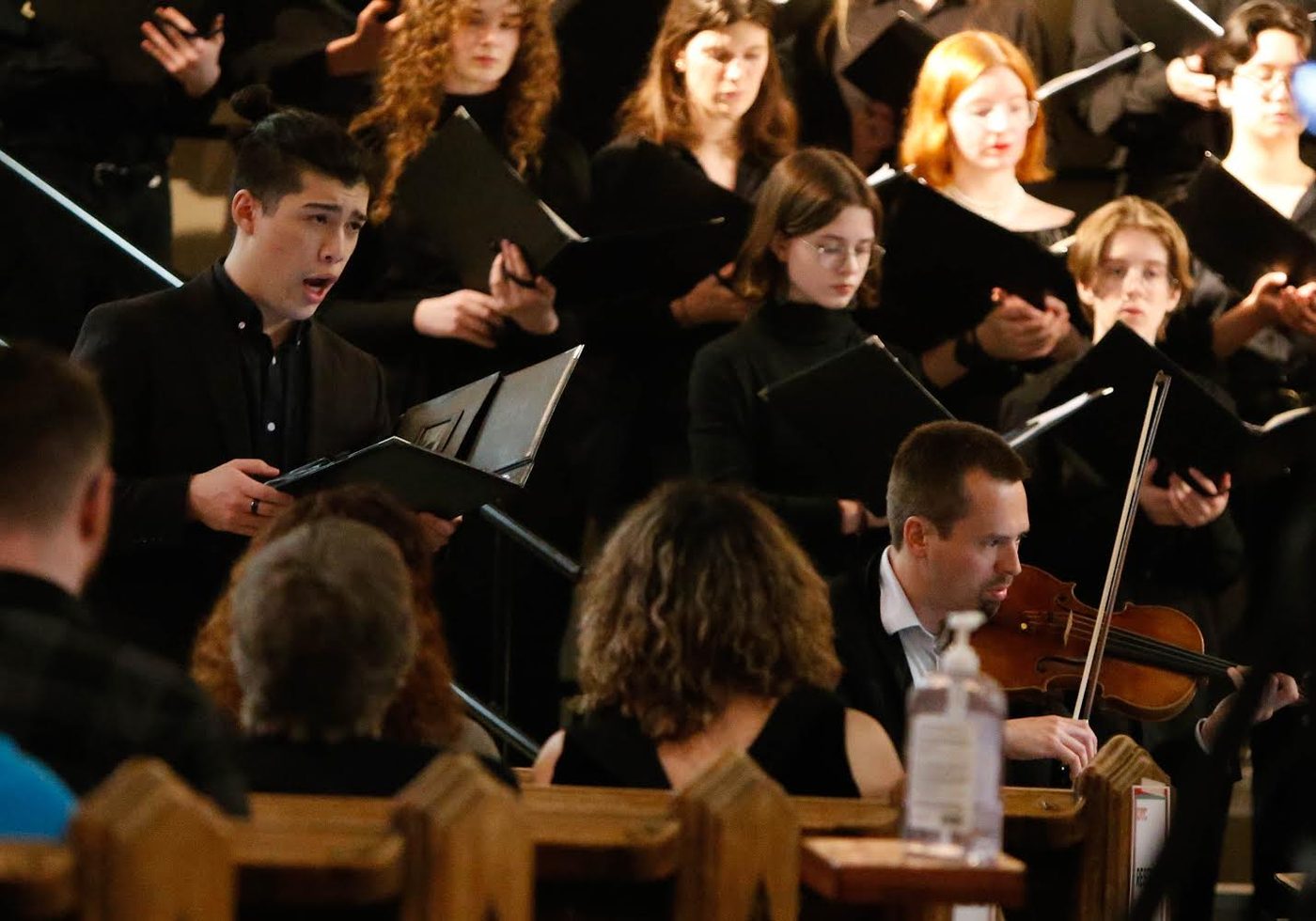Performance with the choir and strings